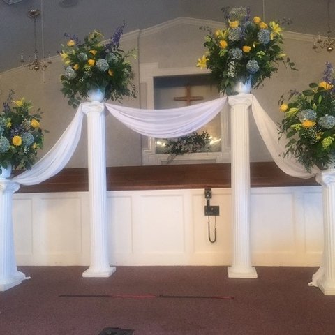 Wedding  - Columns with Flowers - Ceremony