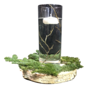 Birch Wood & Floating Candle Centerpiece