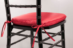 Chiavari Black Chairs with Red Cushions 