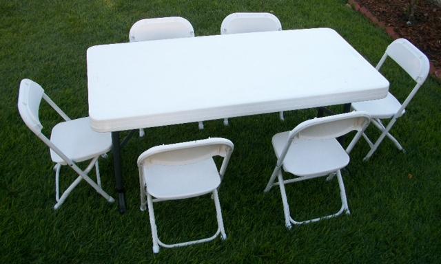 White Resin Chairs and Table Package