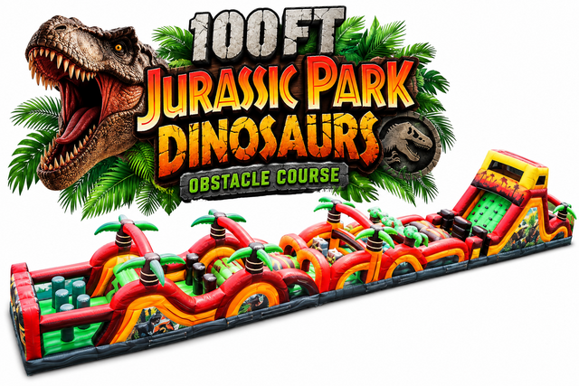 100FT JURASSIC PARK DINOSAUR OBSTACLE COURSE A B C 100FT JURASSIC PARK DINOSAUR OBSTACLE COURSE A B C