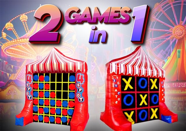 G30 - 2 Games In 1 Giant Tic Tac Toe & 4-Spot Inflatable Carnival Game
