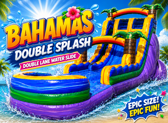 R18/121 - 20Ft Bahama Double Splash Water Slide R18/121 - 20Ft Bahama Double Splash Water Slide
