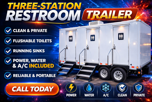 Bathroom Trailer three stalls Bathroom Trailer three stalls