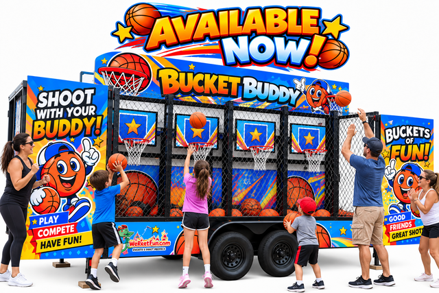 Bucket Buddy - 4-Hoop Basketball Trailer Bucket Buddy - 4-Hoop Basketball Trailer