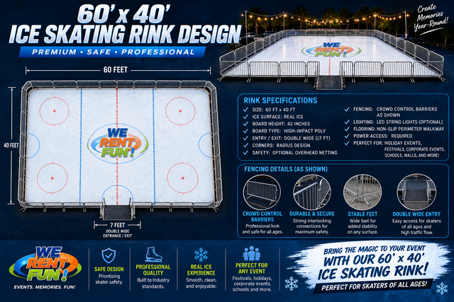 60' x 40' Premium Ice Skating Rink – Fully Managed Experience 60' x 40' Premium Ice Skating Rink – Fully Managed Experience