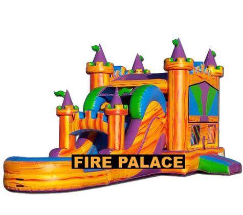R42 - The Fire Palace Bounce House With Double Lane Slide (Wet or Dry) R42 - The Fire Palace Bounce House With Double Lane Slide (Wet or Dry)