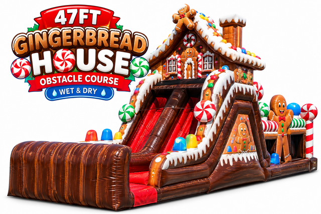 S25 - 47FT Gingerbread House Obstacle Course S25 - 47FT Gingerbread House Obstacle Course