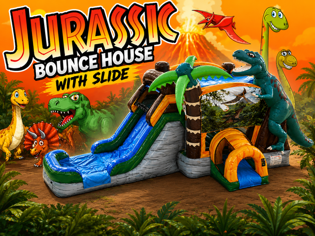 R55/65 - Jurassic Bounce House With Slide (Wet or Dry) R55/65 - Jurassic Bounce House With Slide (Wet or Dry)