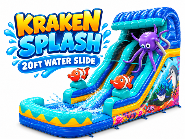 Kraken Splash 20Ft Water Slide Kraken Splash 20Ft Water Slide