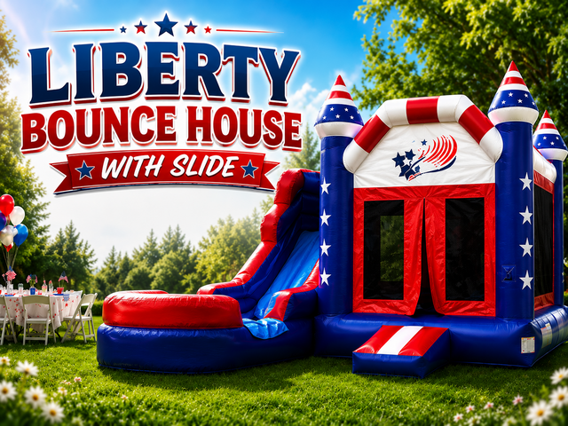 Liberty Bounce House With Slide (Wet or Dry) Liberty Bounce House With Slide (Wet or Dry)