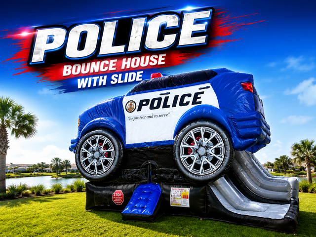 Police Cruiser Bounce House With Slide Police Cruiser Bounce House With Slide