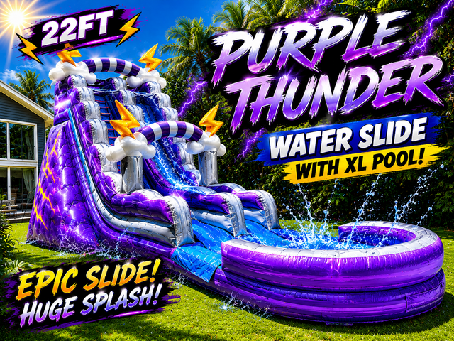 R11/63/75 - 22FT Purple Thunder Water Slide R11/63/75 - 22FT Purple Thunder Water Slide