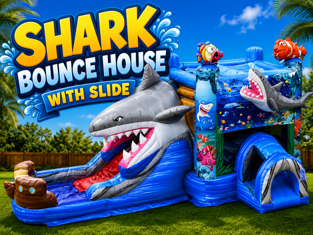 R83 - The Shark Bounce House With Slide R83 - The Shark Bounce House With Slide