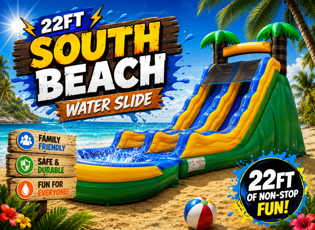 R9 - 22 FT South Beach Water Slide With Pool R9 - 22 FT South Beach Water Slide With Pool