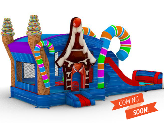 The Sugar Rush Bounce House With Double Lane Slide The Sugar Rush Bounce House With Double Lane Slide