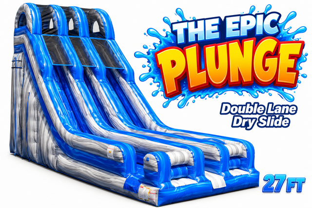 The Epic Plunge – 27 Ft Double Lane Dry Slide The Epic Plunge – 27 Ft Double Lane Dry Slide