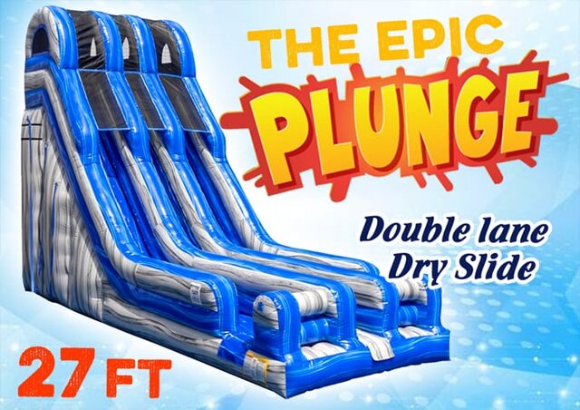 The Epic Plunge – 27 Ft Double Lane Dry Slide The Epic Plunge – 27 Ft Double Lane Dry Slide