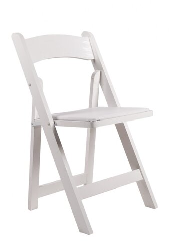 White Resin Folding Chair with White Vinyl Padded Seat White Resin Folding Chair with White Vinyl Padded Seat