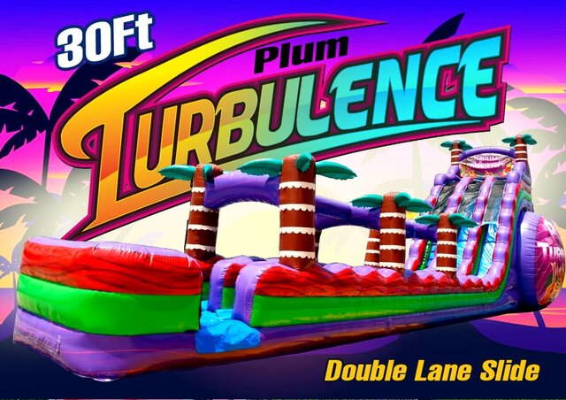 30Ft Plum Turbulence Double Lane Water Slide 30Ft Plum Turbulence Double Lane Water Slide