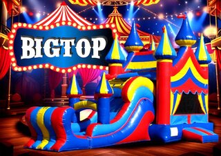 R52 - The Big Top Bounce House With Double Lane Slide (Carnival)