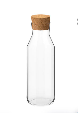 Clear Glass Carafe with Cork Stopper Clear Glass Carafe with Cork Stopper