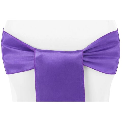 Purple Satin Chair Sash Rental Purple Satin Chair Sash Rental