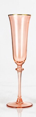 Peach Gold Rim Champagne Glass Peach Gold Rim Champagne Glass