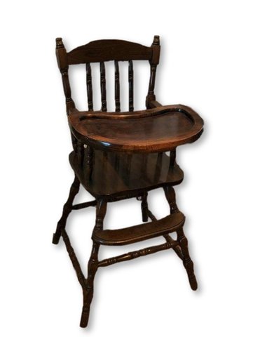 Wooden Vintage High Chair Brown