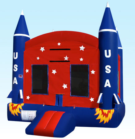 Patriotic American Rocket Jumper Bounce House Rental Chicago IL