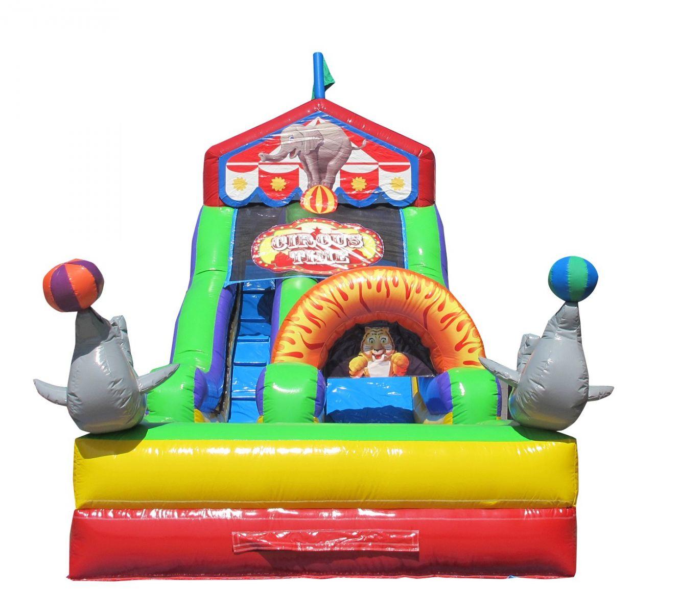 Chicago Circus Time Carnival Themed Waterslide Inflatable Rental Chicago IL