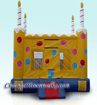 Celebration Cake Bounce House Rental Chicago IL Inflatable Moonwalk