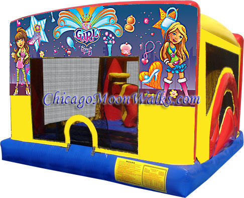 Its a Girl Indoor Bounce House Inflatable Rental Chicago Illinois Moonwalks Party