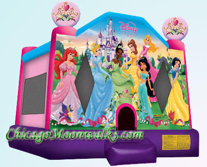 Disney Princesses Character Moonwalk Bounce House Party Rental Chicago