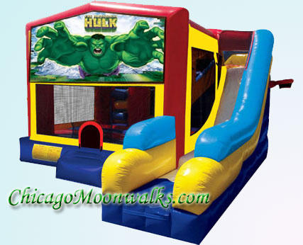 Incredible Hulk Inflatable Bounce House Combo Slide Rentals in Chicago IL