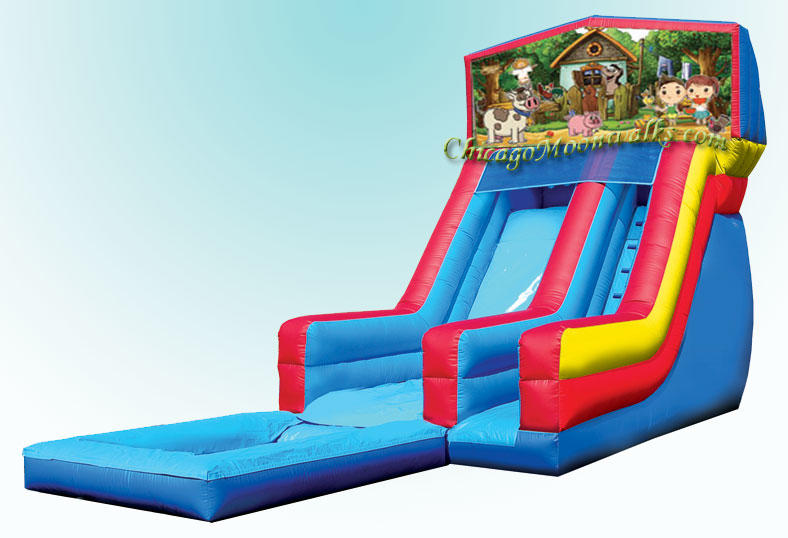 Farm Theme Inflatable Water Slide Rentals in Chicago IL, Serving nearby suburbs