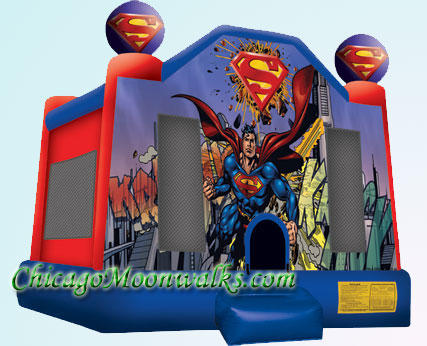 Superman Inflatable Bounce House Bouncy Castle Moonwalk Rental Chicago