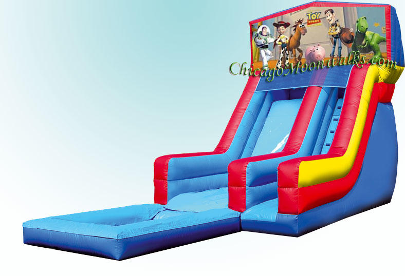 Chicago Water Slide Rental Toy Story, Buzz Lightyear, Woody.  Party Rentals, Moon Bounce, Chicago Moonwalks party Rentals.