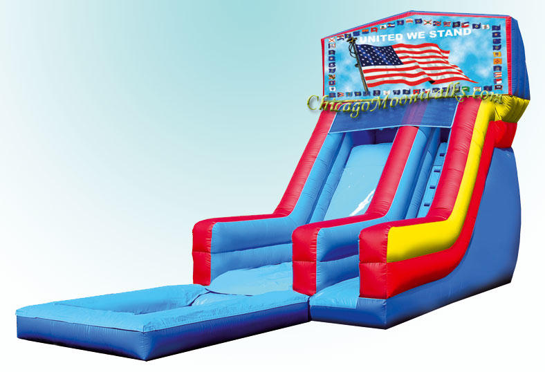 United We Stand Patriotic Theme Water Slide Party Rentals in Chicago IL