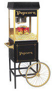 Black Popcorn Machine 8 oz with cart Includes 50 servings