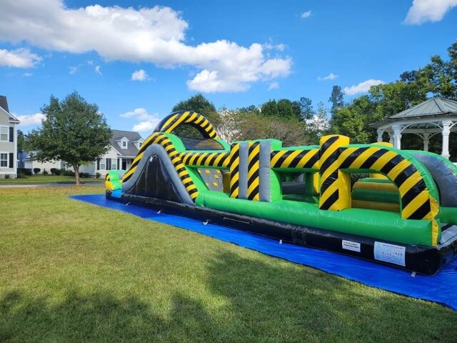 48 ft Caution obstacle course with rock wall and slide 48 ft Caution obstacle course with rock wall and slide
