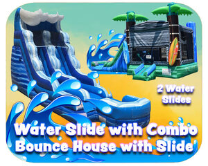 15 Foot Blue Wave Water Slide and Tropical Combo Package