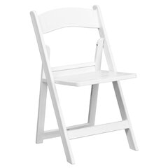 white resin padded chair