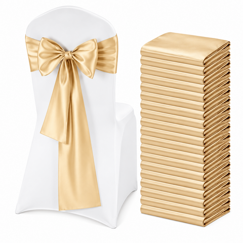 Champagne Satin Chair Sash Champagne Satin Chair Sash