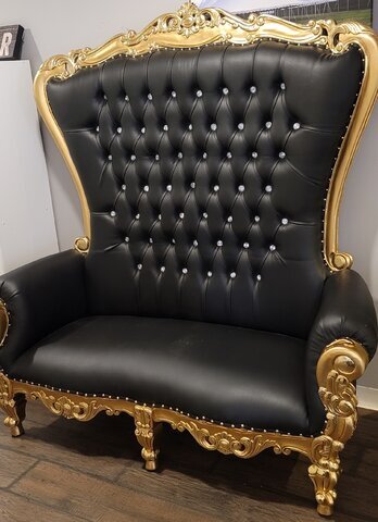 Double Throne Chair Black and Gold Double Throne Chair Black and Gold