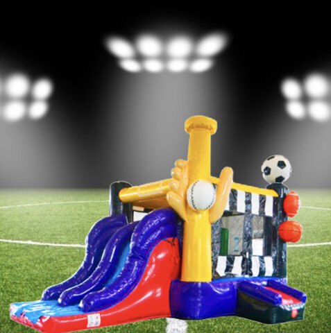 Sports castle combo with slide 1.5 HP blower Sports castle combo with slide 1.5 HP blower