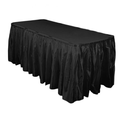 Black satin skirting 14ft x 29 inch Black satin skirting 14ft x 29 inch