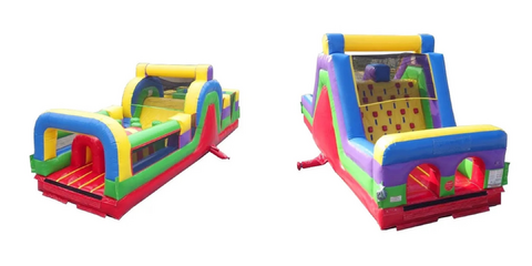 60ft Retro Rainbow Double Dash Obstacle Course Package 60ft Retro Rainbow Double Dash Obstacle Course Package