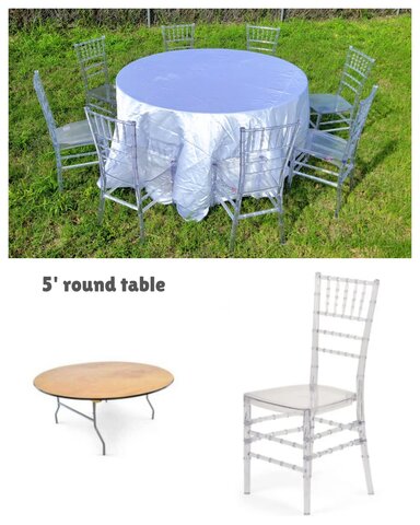 5 Foot Round Table with 8 Tiffany Chair Set 5 Foot Round Table with 8 Tiffany Chair Set