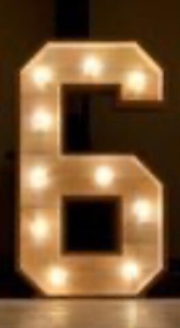 4ft Marquee Number 6 4ft Marquee Number 6